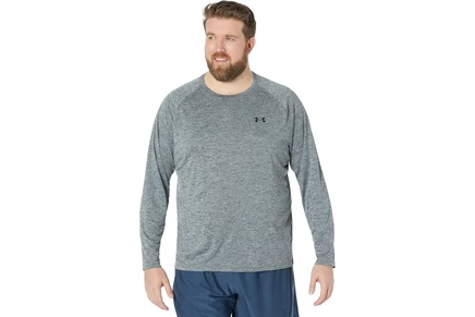 Мужская рубашка Under Armour Big & Tall UA Tech 2.0 Long Sleeve pitch gray/black