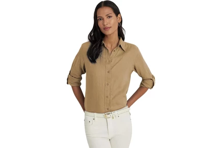 Lauren Ralph Lauren Linen Shirt birch tan