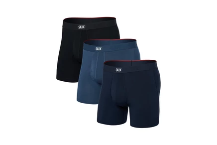SAXX UNDERWEAR Vibe Extra Super Soft Boxer Brief Fly 3-Pack dark denim/navy/black