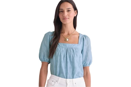 Женский топ Vineyard Vines Eyelet, del mar blue