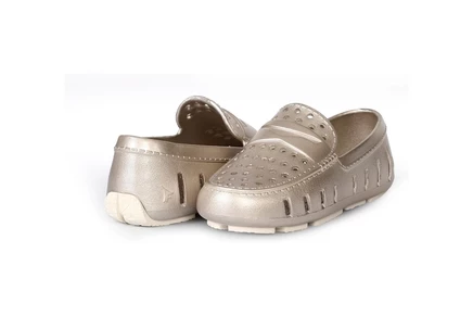 Floafers Kids Prodigy Driver Metallic (Toddler/Little Kid/Big Kid) white gold/cream