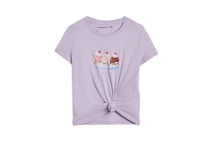 Детская футболка Abercrombie Kids с узлом, лиловая