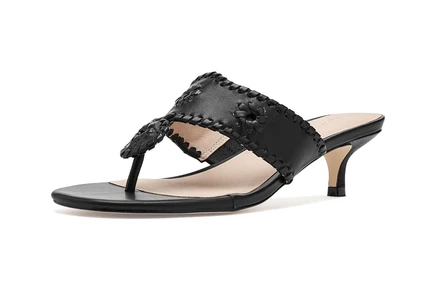 Женские туфли Jack Rogers Jacks Kitten Heel кожаные, черные