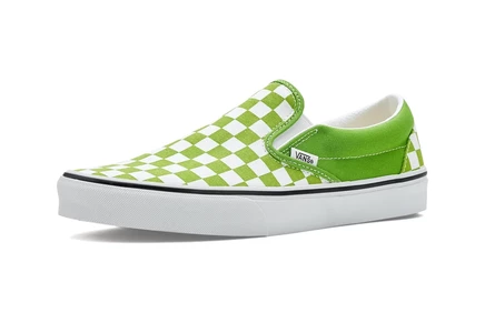 Унисекс слипоны Vans Classic Slip-On, клетчатые лаймовые