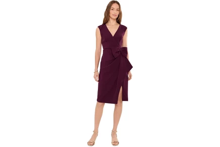 Платье Adrianna Papell V-Neck Crepe Short Dress