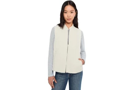 Пальто Eileen Fisher Organic Linen Cotton Crepe Stand Collar Vest