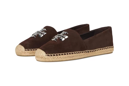 Женские эспадрильи Tory Burch Eleanor коричневые/серебристые