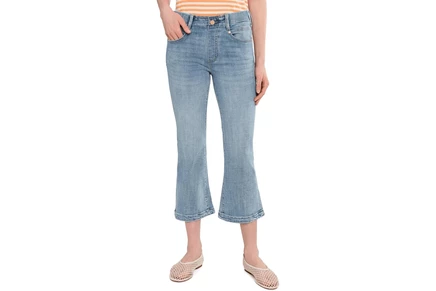 Джинсы Liverpool Los Angeles Petite Mid-rise Gia Glider Pull-on Crop Flare With Tulip Back Slit 23.5