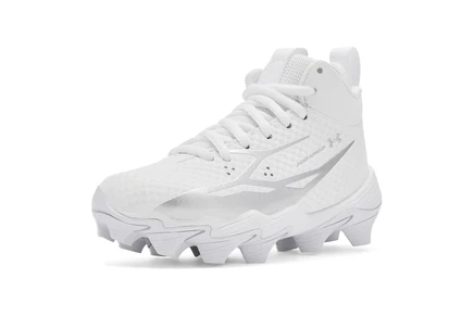 Детские бутсы Under Armour Kids Spotlight Hammer Jr, бело‑серебристые