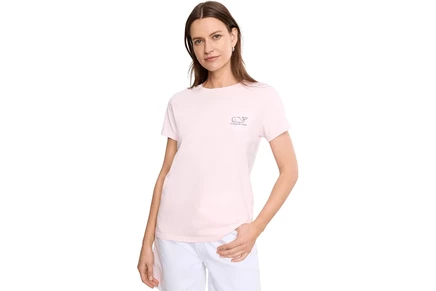 Женская футболка Vineyard Vines Vintage Whale, розовая