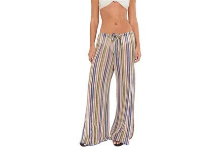 BECCA Seaside Crochet Split Leg Pants navy/tangelo