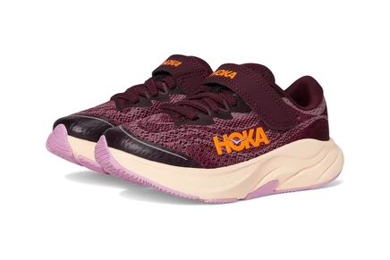 Hoka Kids Rincon 4 (Little Kid) black cherry/classic mauve