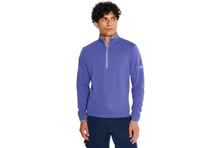 Мужской пуловер adidas Golf UPF на молнии, индиго