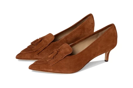 Lauren Ralph Lauren Adrienne Suede Kiltie Pumps lauren tan