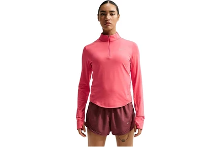 Женский топ Nike Swift 1/4-zip, коралловый/серебристый
