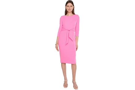 Платье Adrianna Papell Knit Crepe Tie Waist Sheath