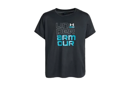 Детская футболка Under Armour Kids Tech Split, черно-синяя