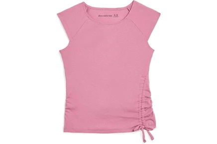 Детская асимметричная футболка Abercrombie Kids, розовая