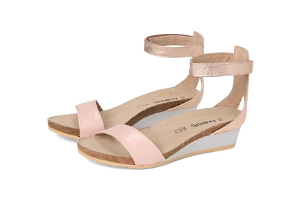 Naot Pixie rose patent leather/pale blush leather/rose gold leather