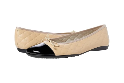 Женские балетки French Sole PassportR Flat, черный/бежевый
