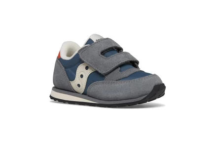 Детские кроссовки Saucony Jazz на липучке, серо-голубые