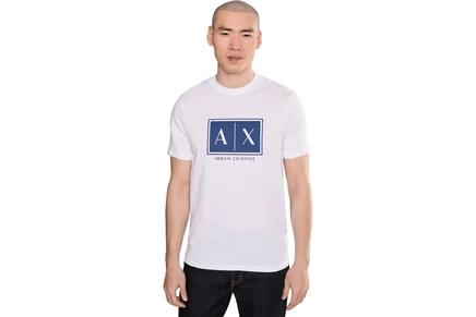 Armani Exchange Box Logo T-Shirt optical white/cobalt