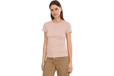 Женская футболка Lauren Ralph Lauren Striped Rib-Knit Stretch Cotton Tee