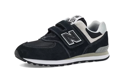 Детские кроссовки New Balance 574 на липучке, черно-белые