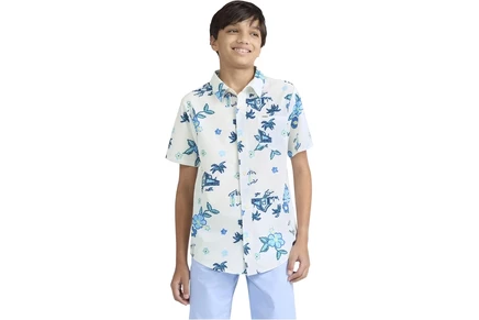 Детская рубашка с принтом hurley kids на пуговицах, слоновая кость