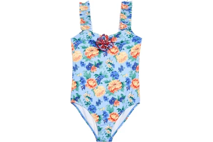 Купальник Janie and Jack Blue Floral Onepiece Swimsuit (Toddler/Little Kids/Big Kids)