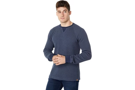 Мужской лонгслив L.L.Bean Waffle Crew, индиго меланж