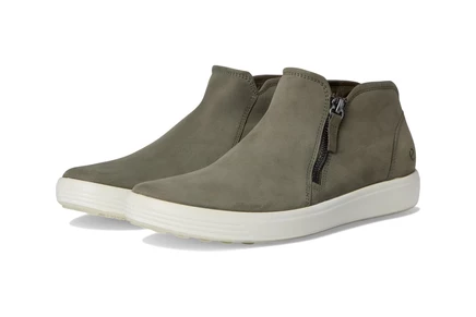 Женские кроссовки ECCO Soft 7 Low Cut Zip Bootie smokey olive nubuck