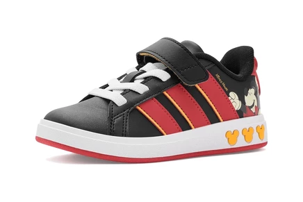 Кеды adidas Disney Grand Court, чёрно-рубиново-жёлтые