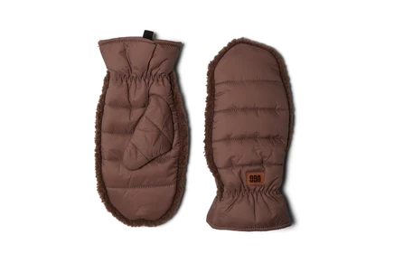Унисекс варежки UGG All Weather Fluff, коричневые