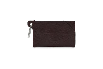 Унисекс картхолдер AllSaints Hex Grain, бордовый