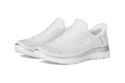 Женские кроссовки Skechers Summits Brilliant Shine, бело-серебристые