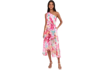 Платье Adrianna Papell Printed High-Low Dress