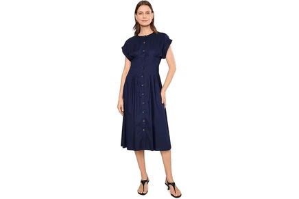 Платье Calvin Klein Cap Sleeve Solid Cotton A-Line Midi