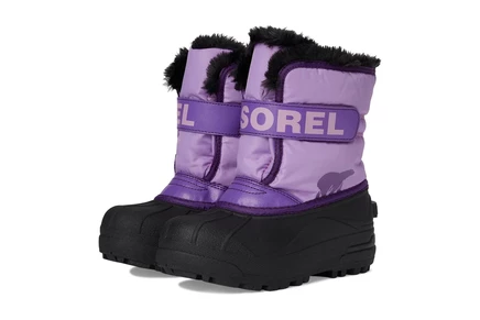 Детские зимние сапоги SOREL Snow Commander, серый/сиреневый