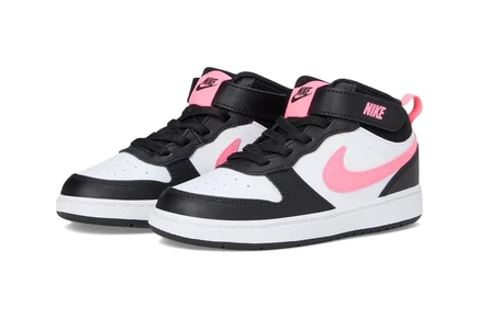 Кроссовки для малышей Nike Court Borough Mid 2, черно‑оранжево‑белые