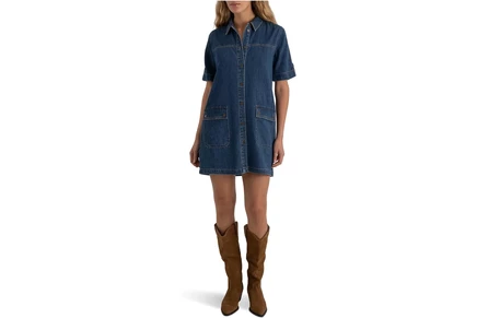 Платье KUT from the Kloth Eliza-Rolled Up Sleeve Tab with Front Opening Dress