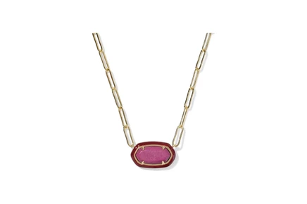 Колье Kendra Scott Elisa с эмалью, золотое/бордовое