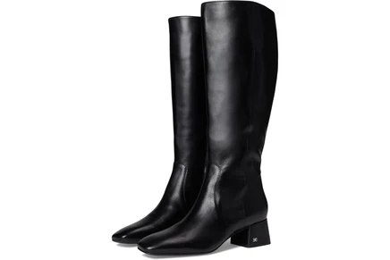 black leather wide calf