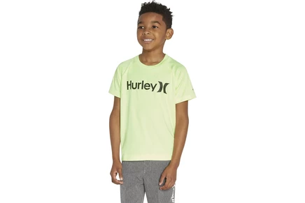 Мужская рубашка Hurley Kids UPF 50 Short Sleeve T-Shirt (Little Kids) volt glow