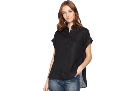 Lauren Ralph Lauren Linen Dolman-Sleeve Shirt polo black