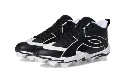 Для мальчиков бейсбольные бутсы Under Armour Kids Leadoff Icon Mid RM Jr, черно-белые