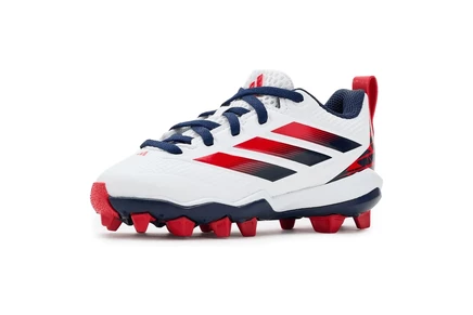Детские бутсы Adidas adiZero Impact 2.0, бело‑сине‑красные