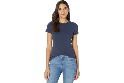 Женская футболка Lilla P 1x1 Rib Short Sleeve Crew Neck T-Shirt