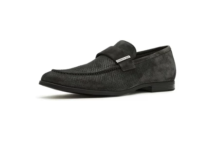 dark grey suede