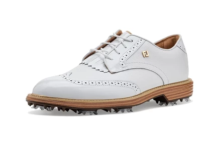 Женские кроссовки FootJoy Premiere Madison кожаные, бело-каштановые